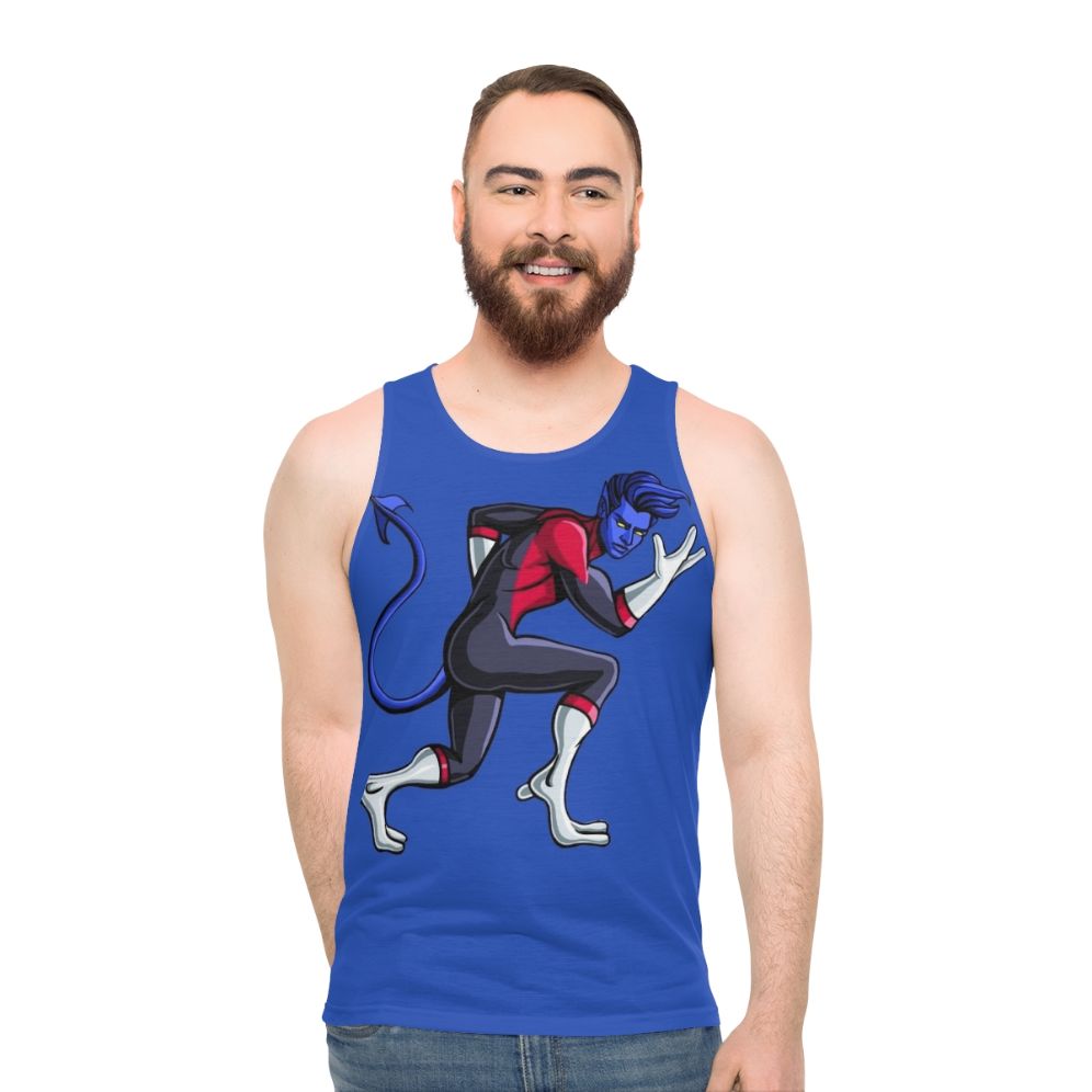 Blue superhero unisex tank top