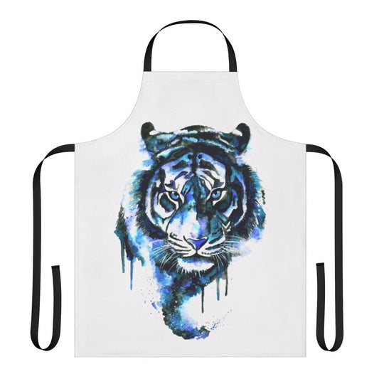 Blue Tiger Printed Apron - Ideal for Kitchen, Cooking, and Crafting