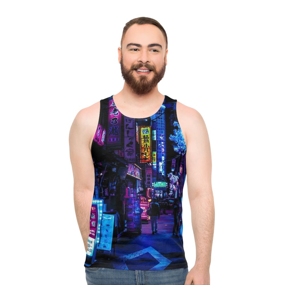 Blue Tokyo Alley Unisex Tank Top