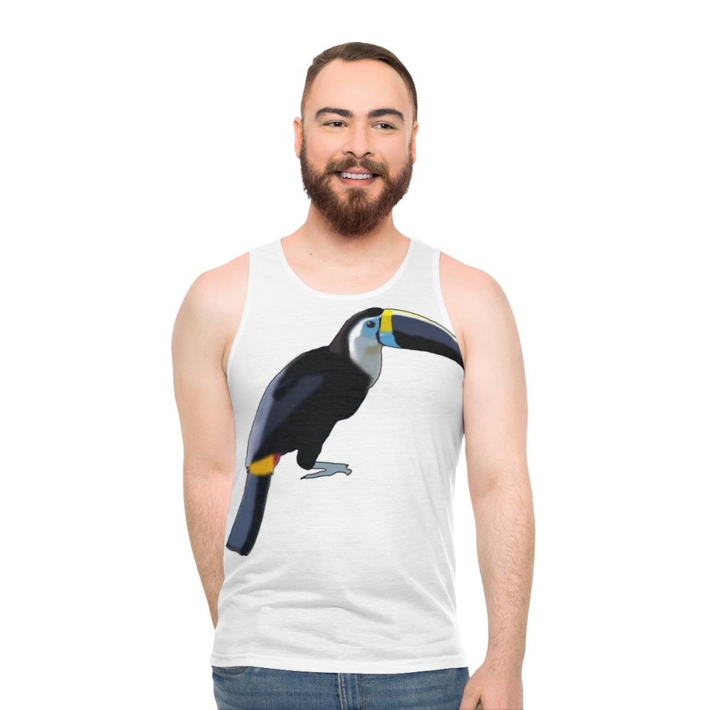 Blue toucan unisex tank top