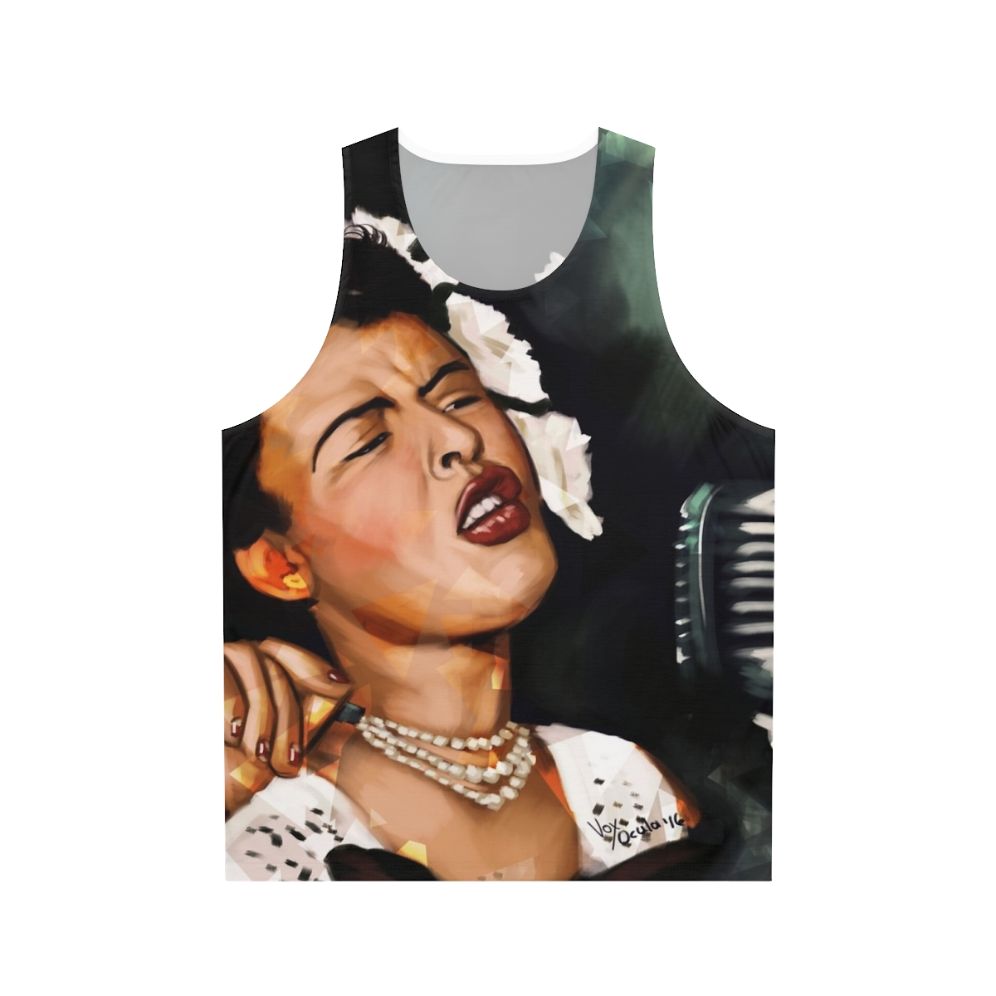 Blue unisex tank top for musicians and fans