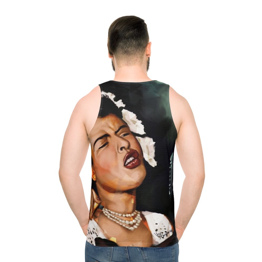 Blue unisex tank top for musicians and fans