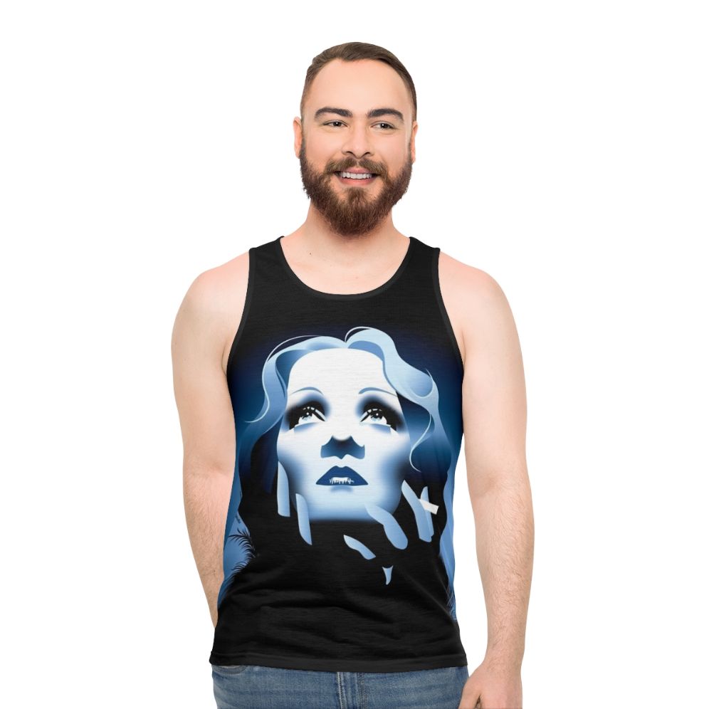 Blue unisex tank top