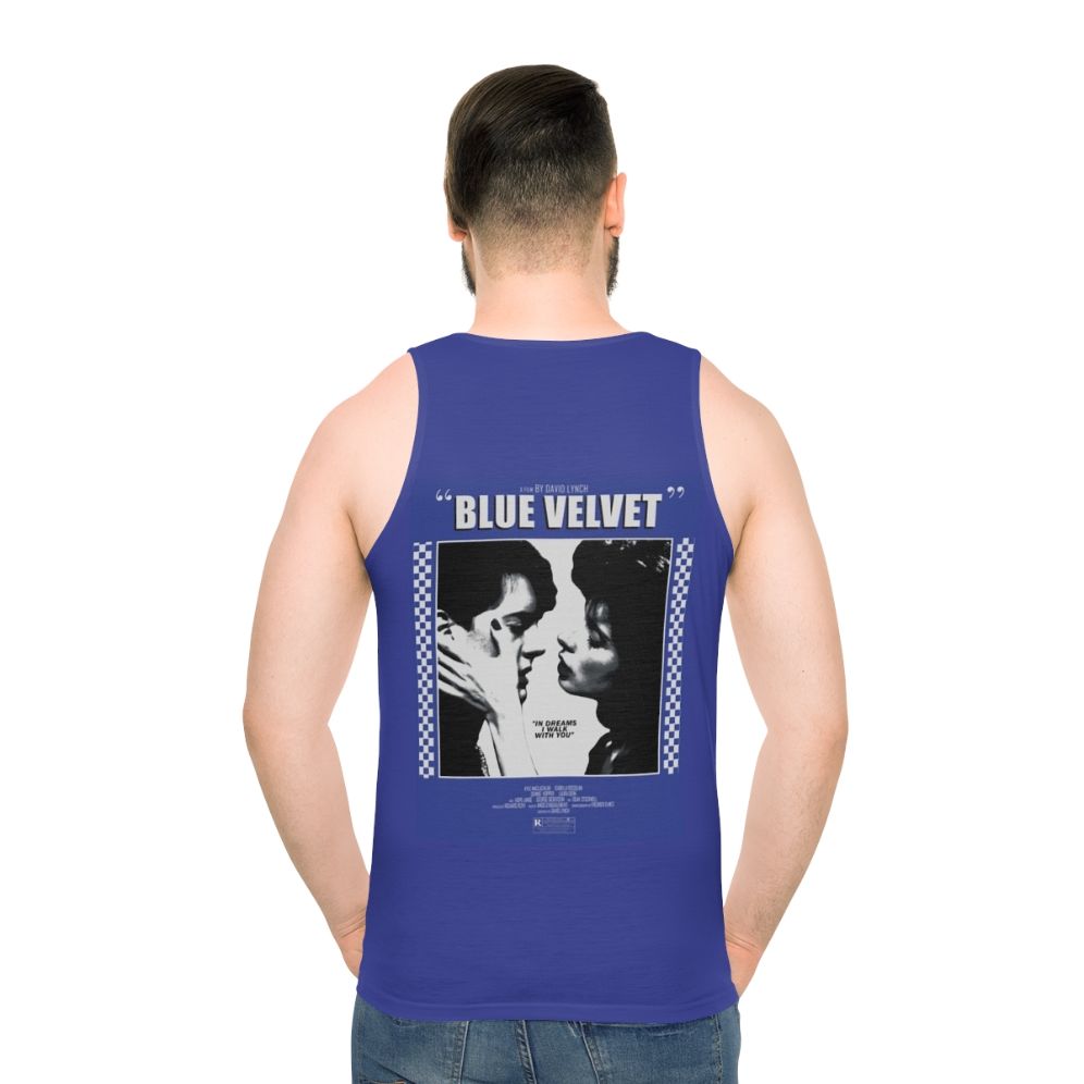 Blue Velvet movie poster design on unisex tank top