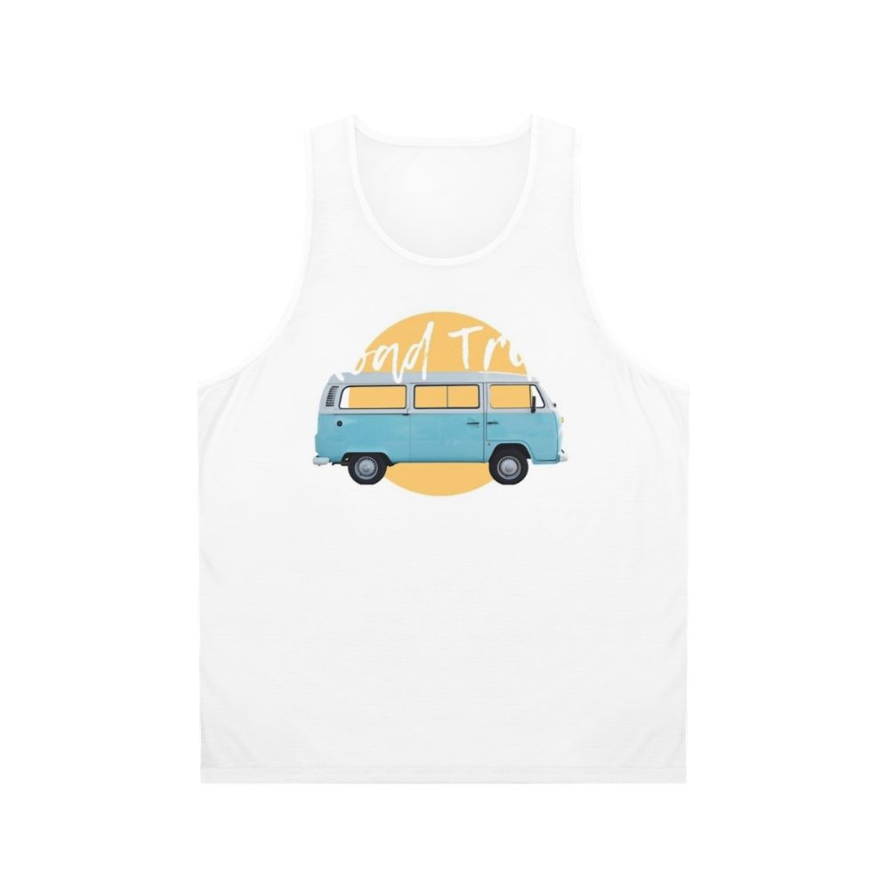 Blue and Yellow Travel Lifestyle Hobbies Unisex Tank Top