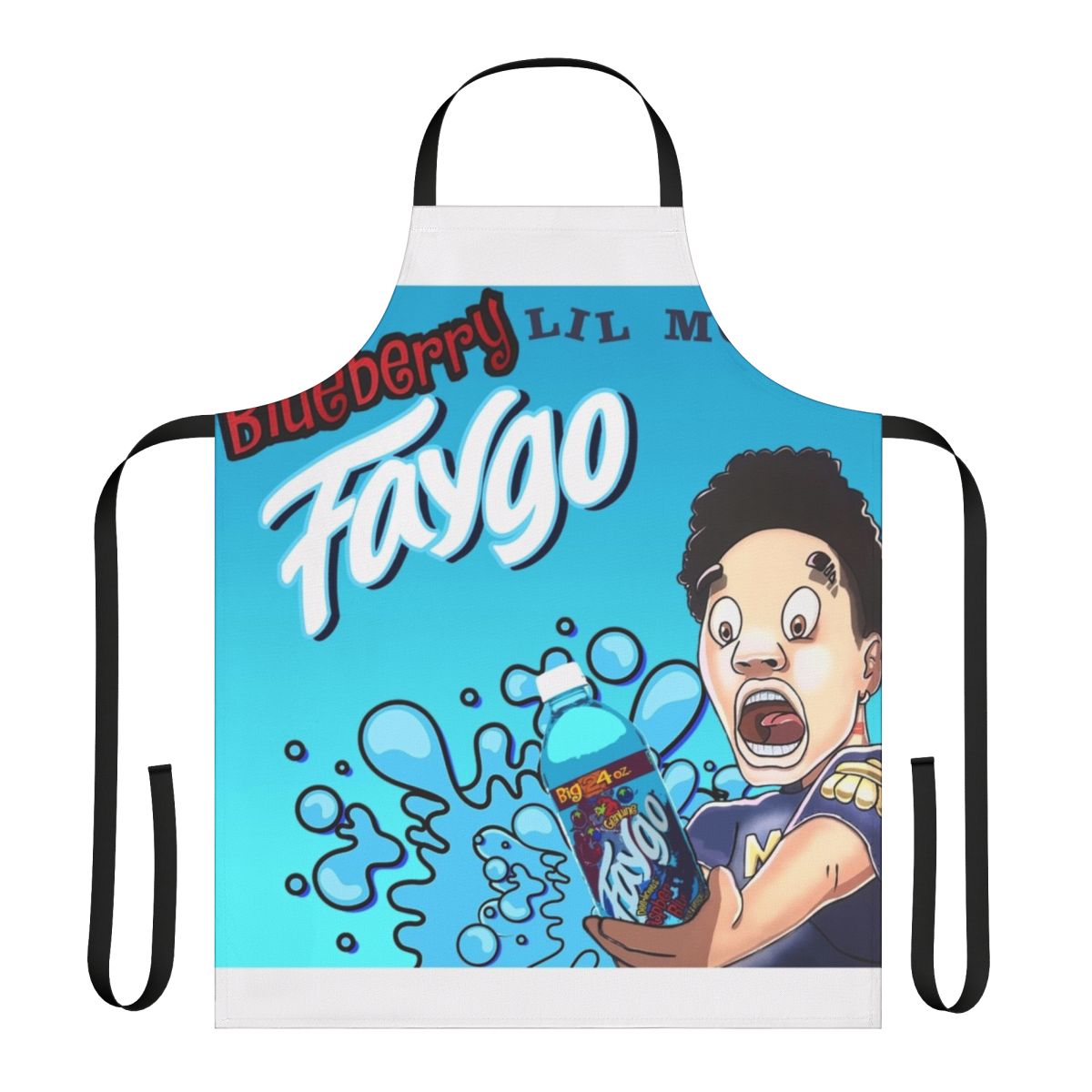 Blueberry Faygo inspired apron with Lil Mosey design