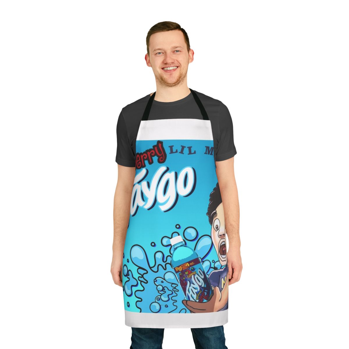 Blueberry Faygo inspired apron with Lil Mosey design