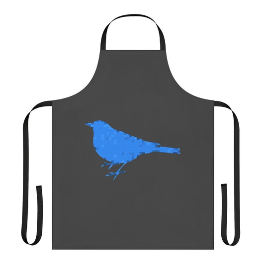 Bluebird-inspired apron featuring a design of legendary animals in a colorful, abstract style