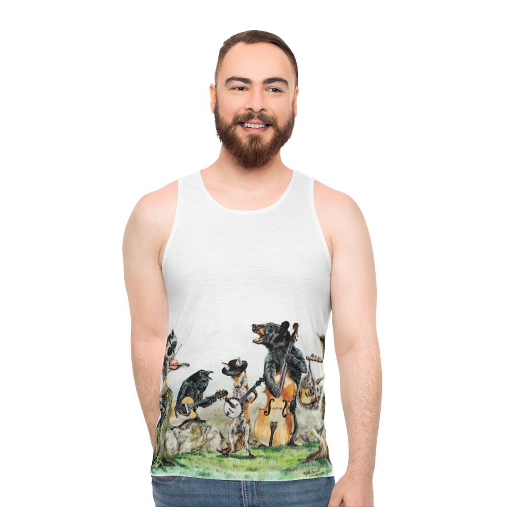 Bluegrass animal music unisex tank top