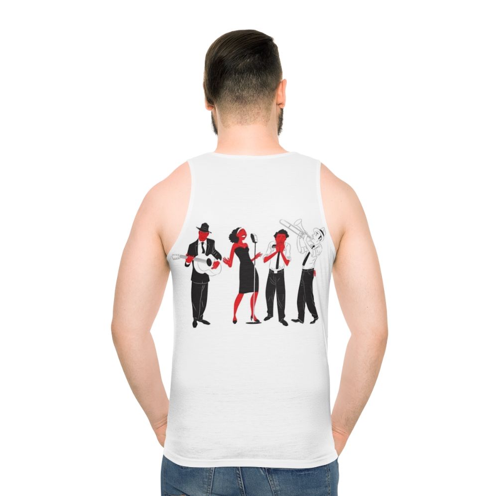 Blues band unisex tank top with delta blues and jazz singer design