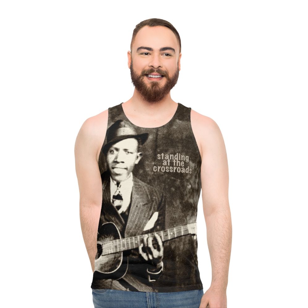 Blues guitar crossroads unisex tank top
