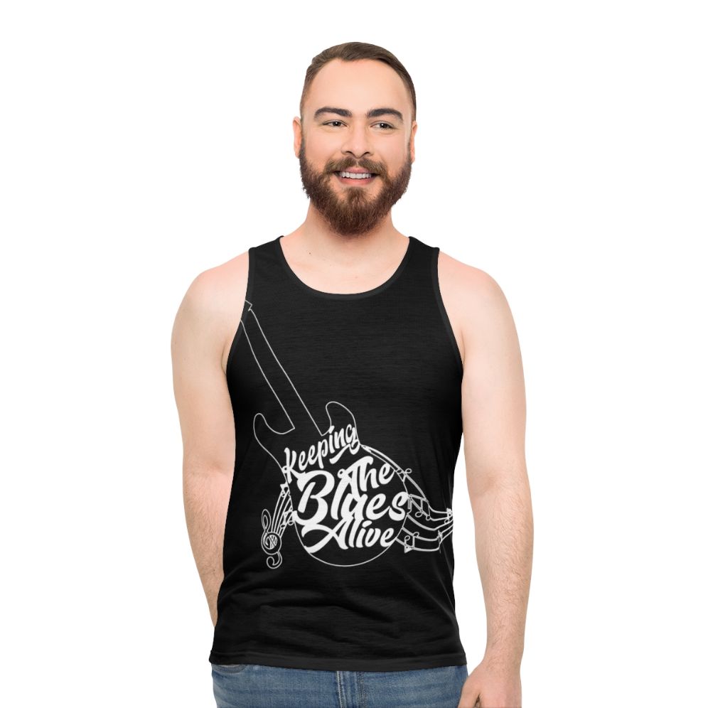 Unisex blues music saxophone lover tank top