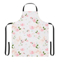 Blush watercolor floral botanical garden apron with blooming flowers and petals