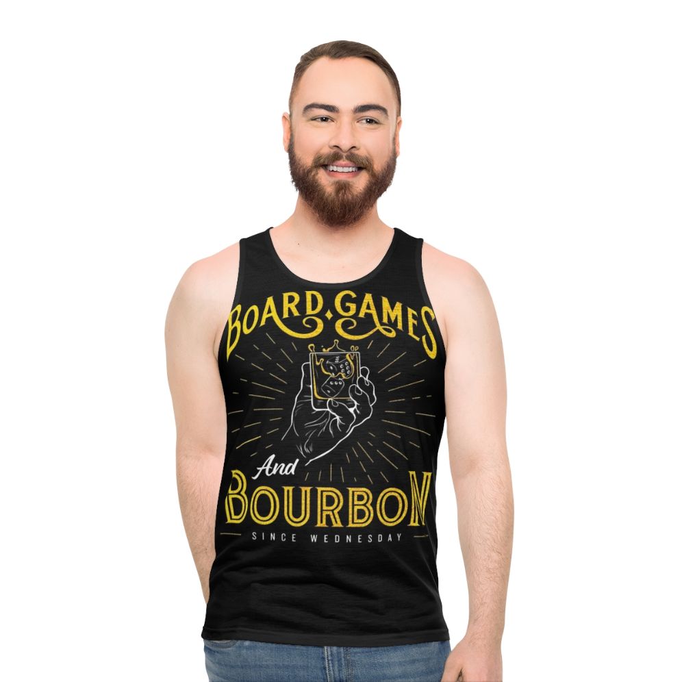 Unisex board games and bourbon tank top