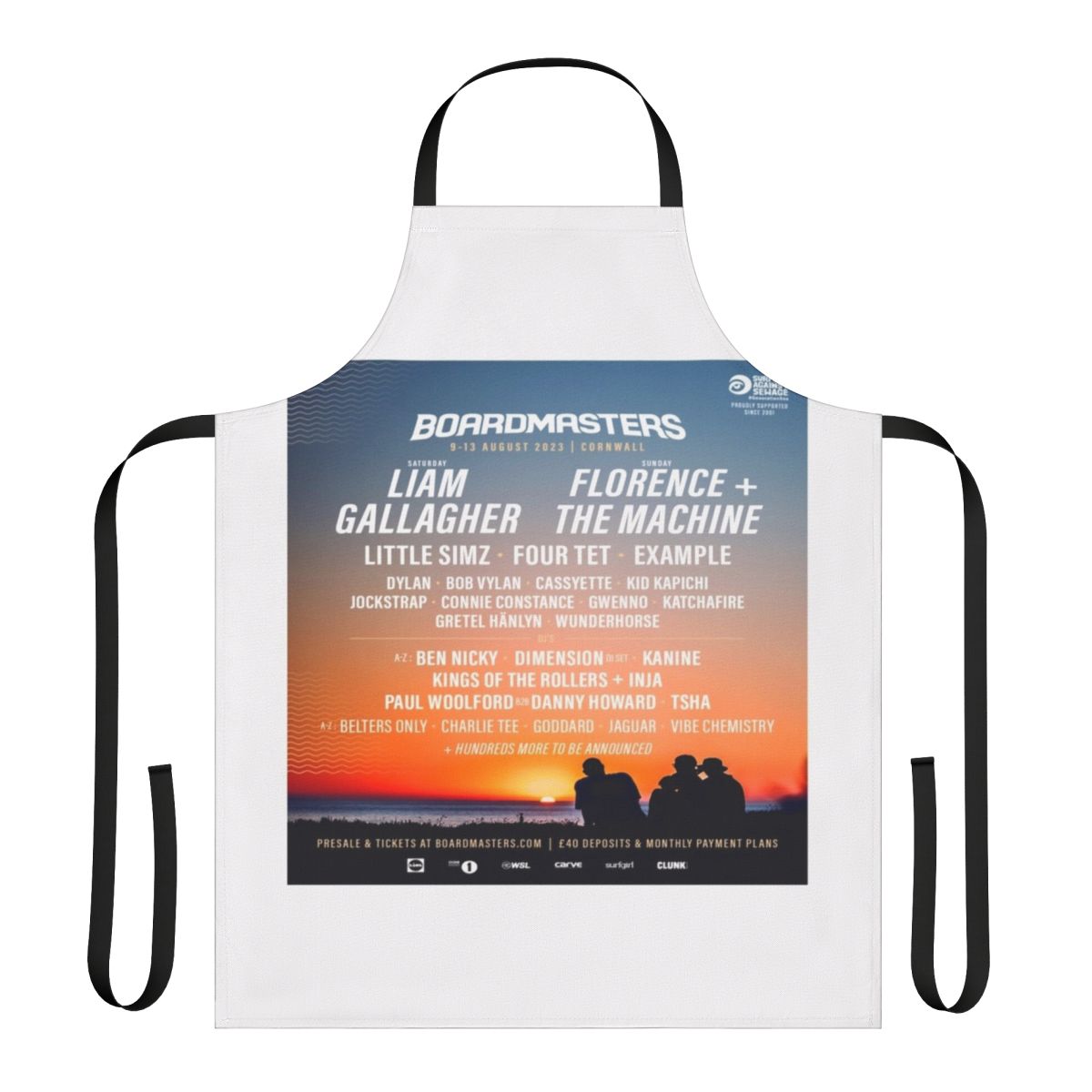 Boardmasters-Inspired Apron featuring Surfing, Music Festival, and Beach Themes