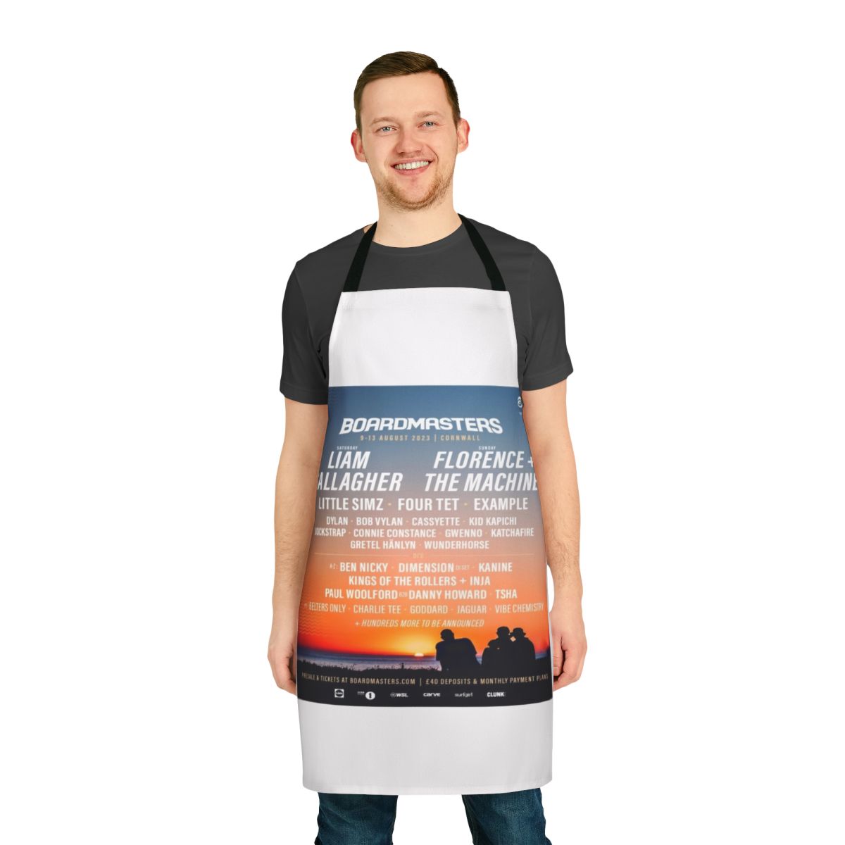Boardmasters-Inspired Apron featuring Surfing, Music Festival, and Beach Themes