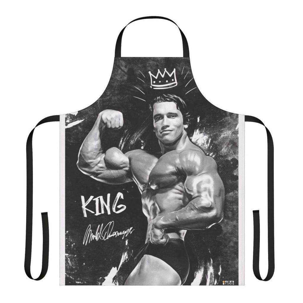 Bodybuilding-themed apron with muscular design for fitness-focused chefs and grillers