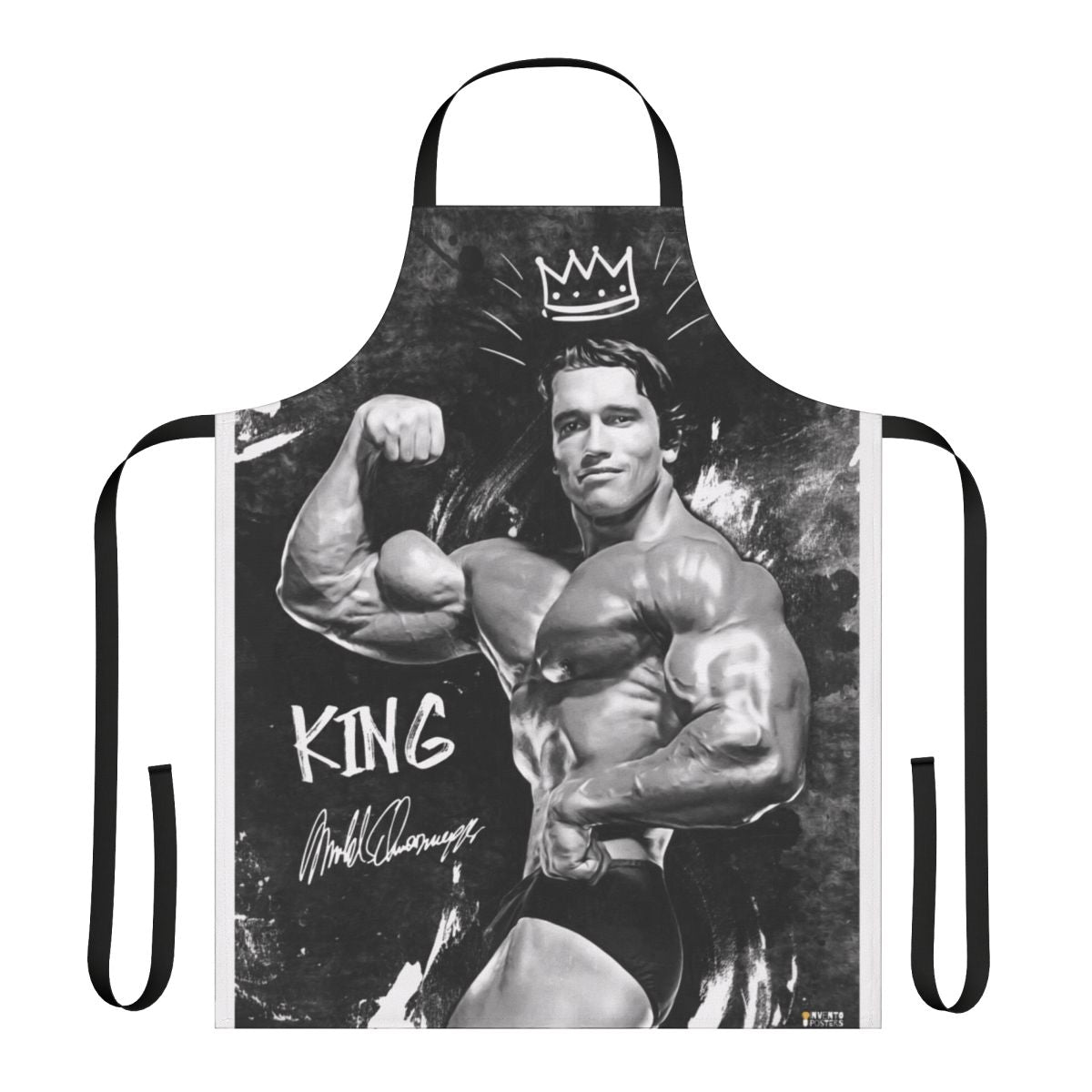 Bodybuilding-themed apron with muscular design for fitness-focused chefs and grillers