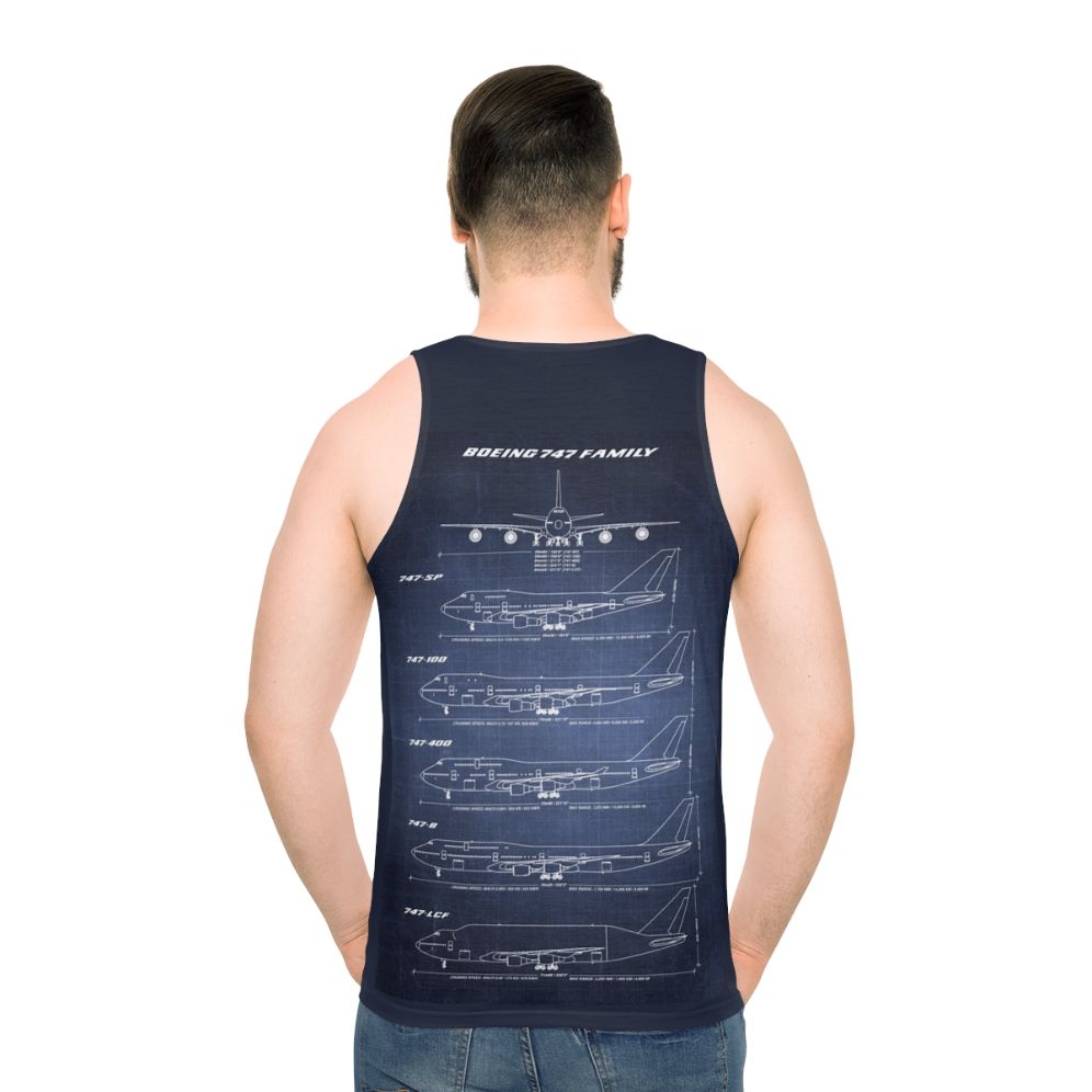 Boeing 747 Blueprint Unisex Tank Top