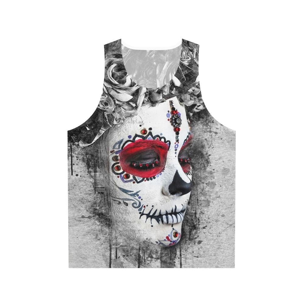 Boho Queen Unisex Summer Tank Top with Watercolor Skull Design