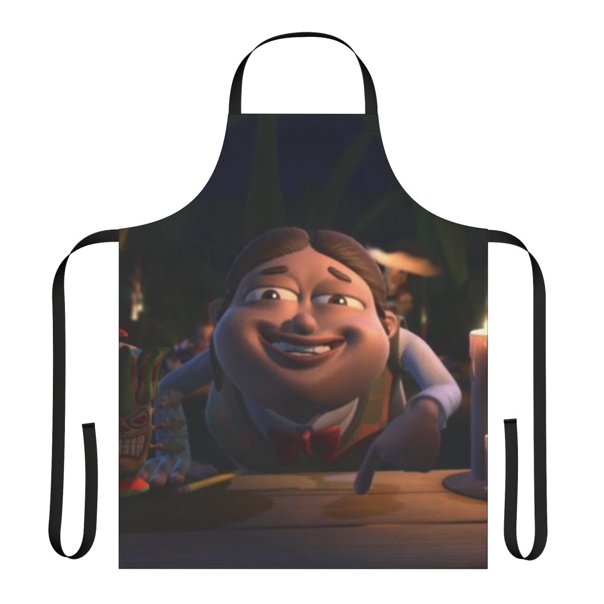 A cartoon-inspired apron featuring the character Bolbi Stroganovsky from the popular TV show Jimmy Neutron