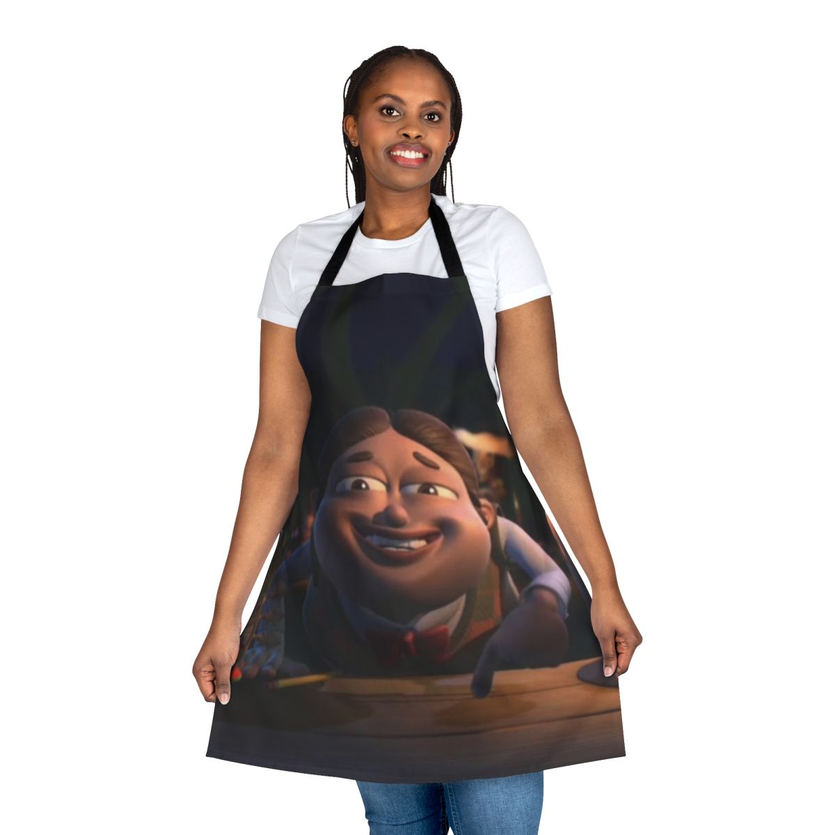 A cartoon-inspired apron featuring the character Bolbi Stroganovsky from the popular TV show Jimmy Neutron