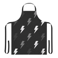 Stylish black and white thunder pattern apron with geometric, vectorial design