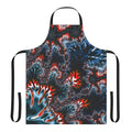 Vibrant coral fractal pattern design on a high-quality apron for the kitchen.