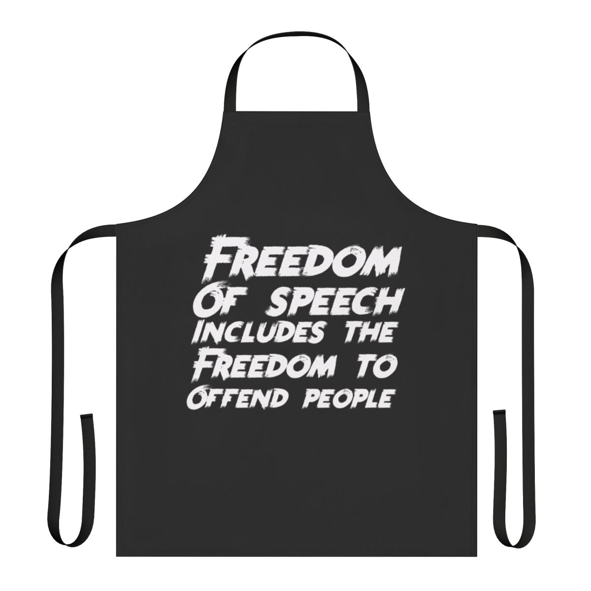 Premium apron with the text "All Speech Is Free Speech" promoting freedom of expression