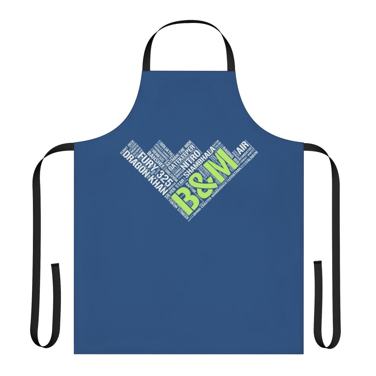 Bolliger Mabillard-inspired roller coaster themed apron