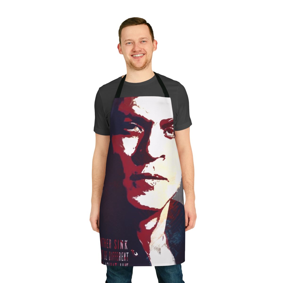 Bollywood-themed cooking apron featuring a portrait of Shahrukh Khan