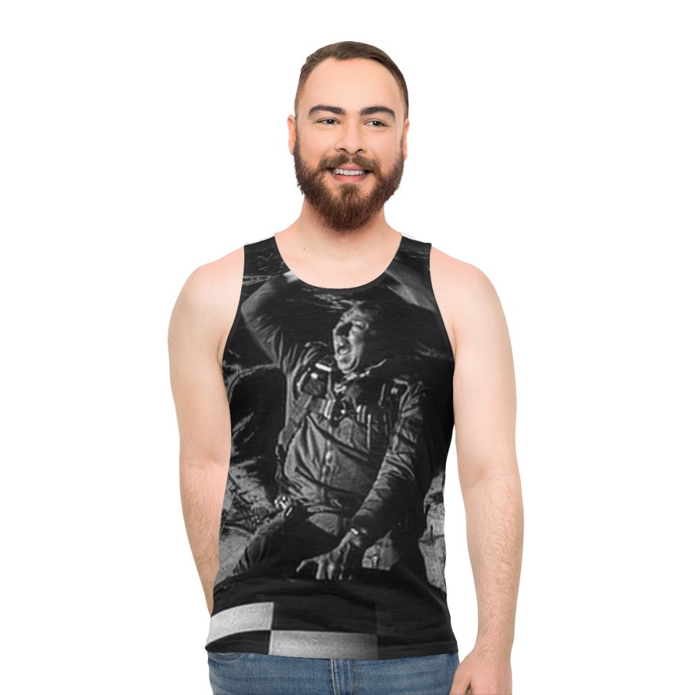 Bomb Rider Unisex Tank Top featuring a vintage movie-inspired design