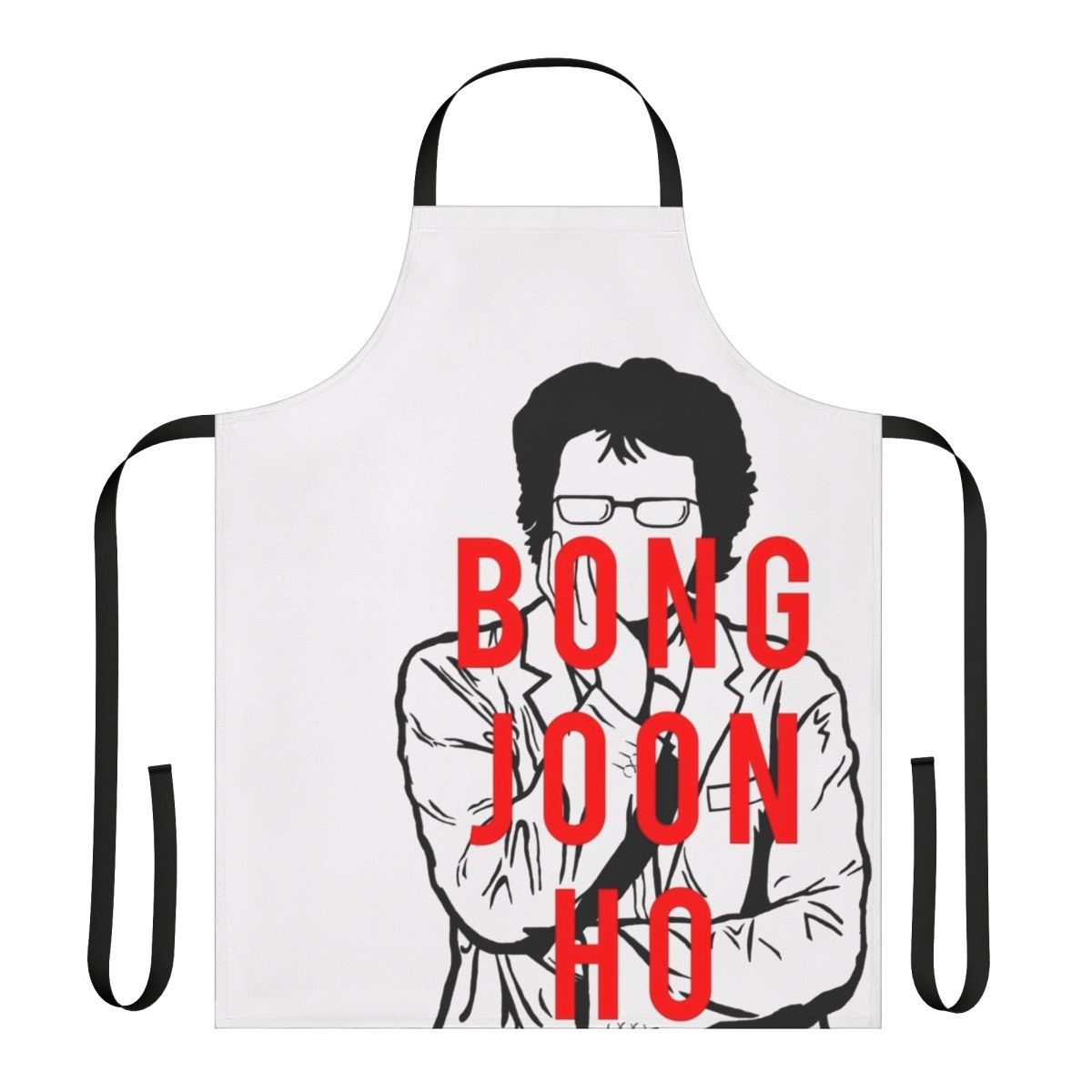Apron featuring the name and silhouette of acclaimed Korean movie director Bong Joon Ho
