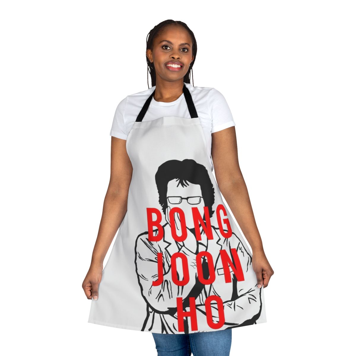 Apron featuring the name and silhouette of acclaimed Korean movie director Bong Joon Ho