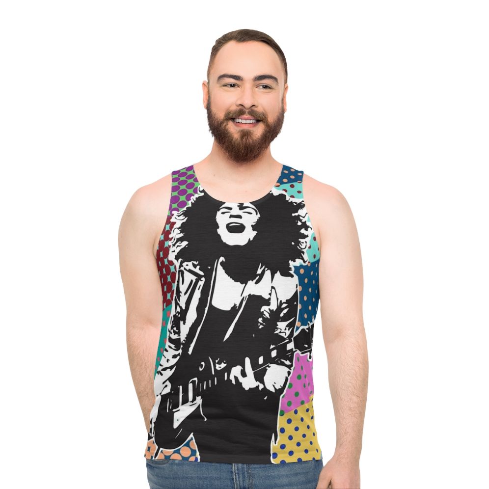 Boogie On Retro Unisex Tank Top for Glam Rock Fans