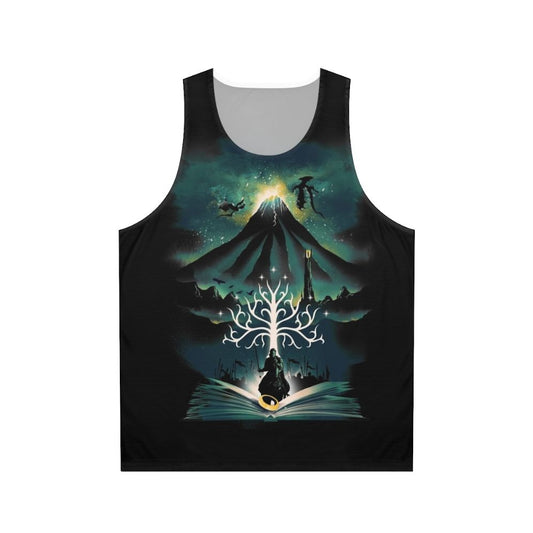 Unisex tank top with "Book of the Return" design