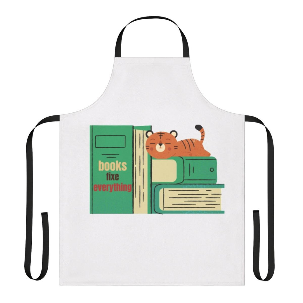 Apron featuring the text "Books Fix Everything"