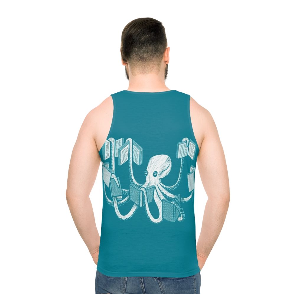 Unisex tank top with octopus and book design