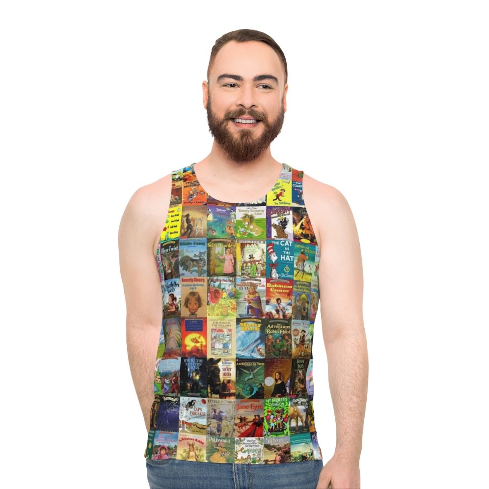 Unisex tank top with children's books graphic