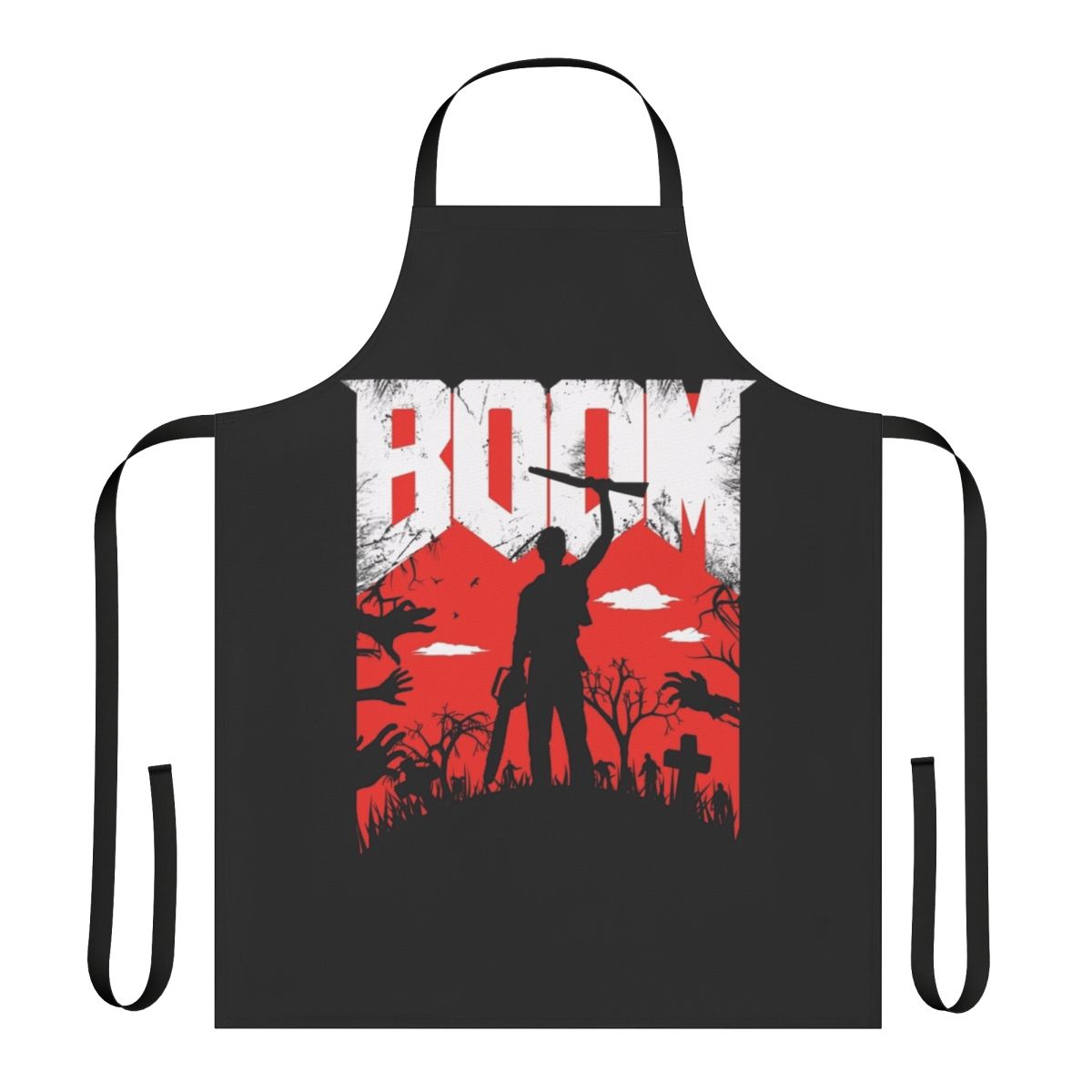 Boomstick Apron featuring iconic imagery from the Evil Dead franchise