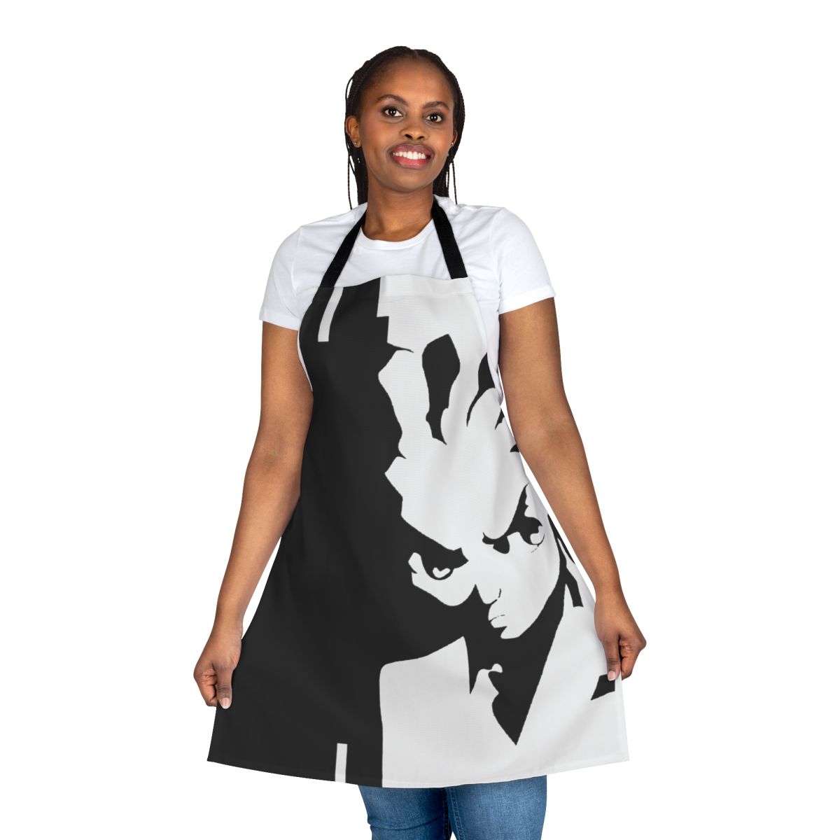 Boondocks-inspired apron featuring black culture and urban style graphics
