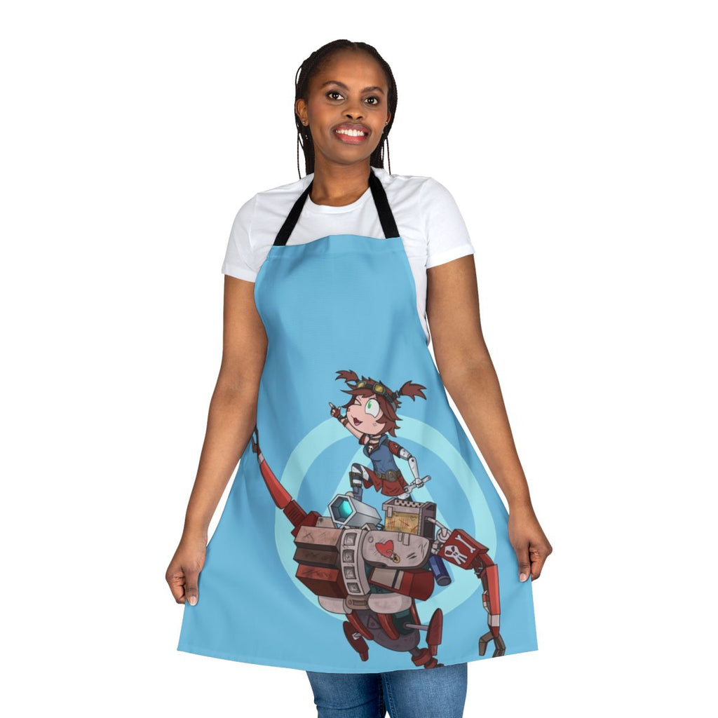 Borderlands 2 inspired Gaige mechromancer apron with robot arm, skull and heart design
