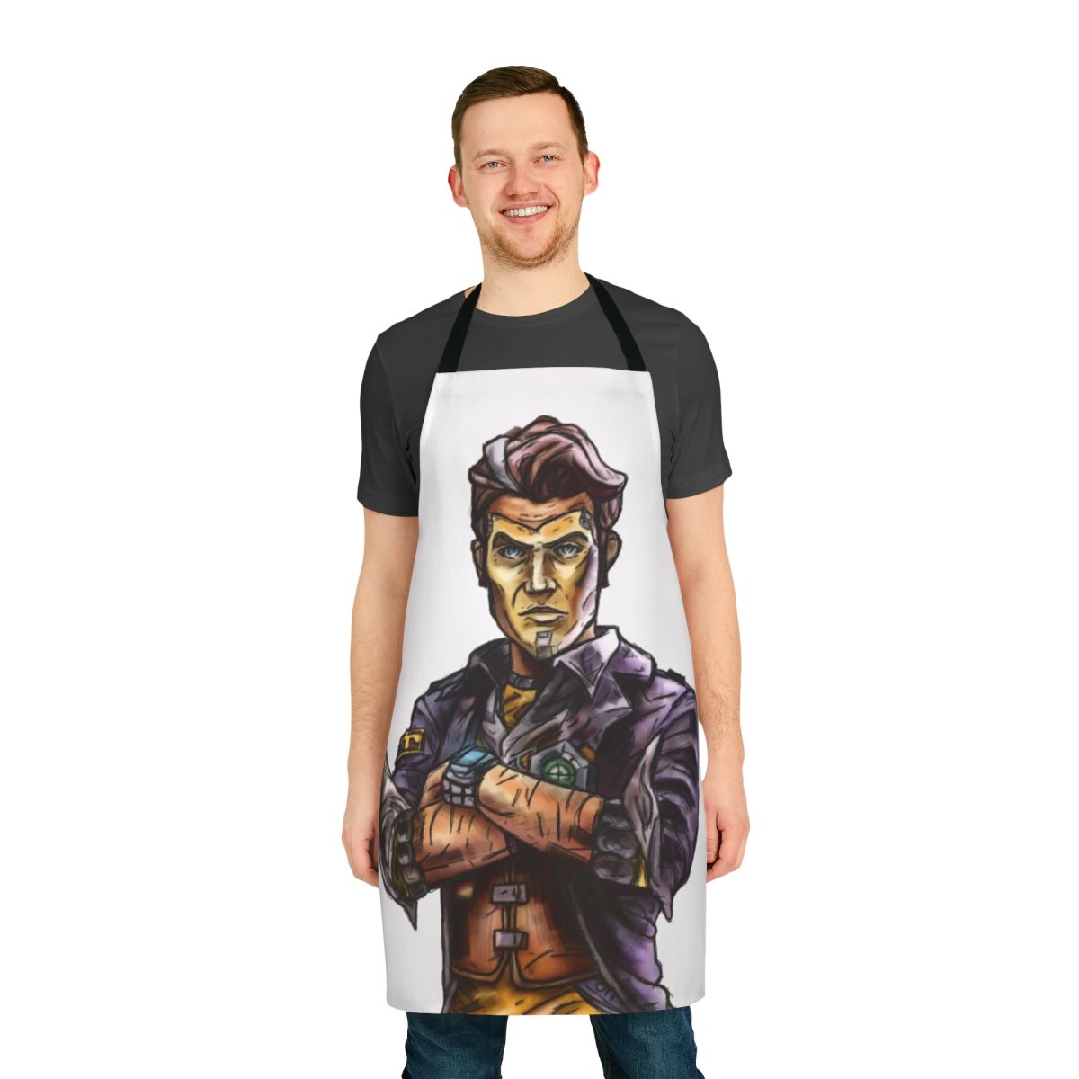Borderlands 2 Handsome Jack-themed cooking apron