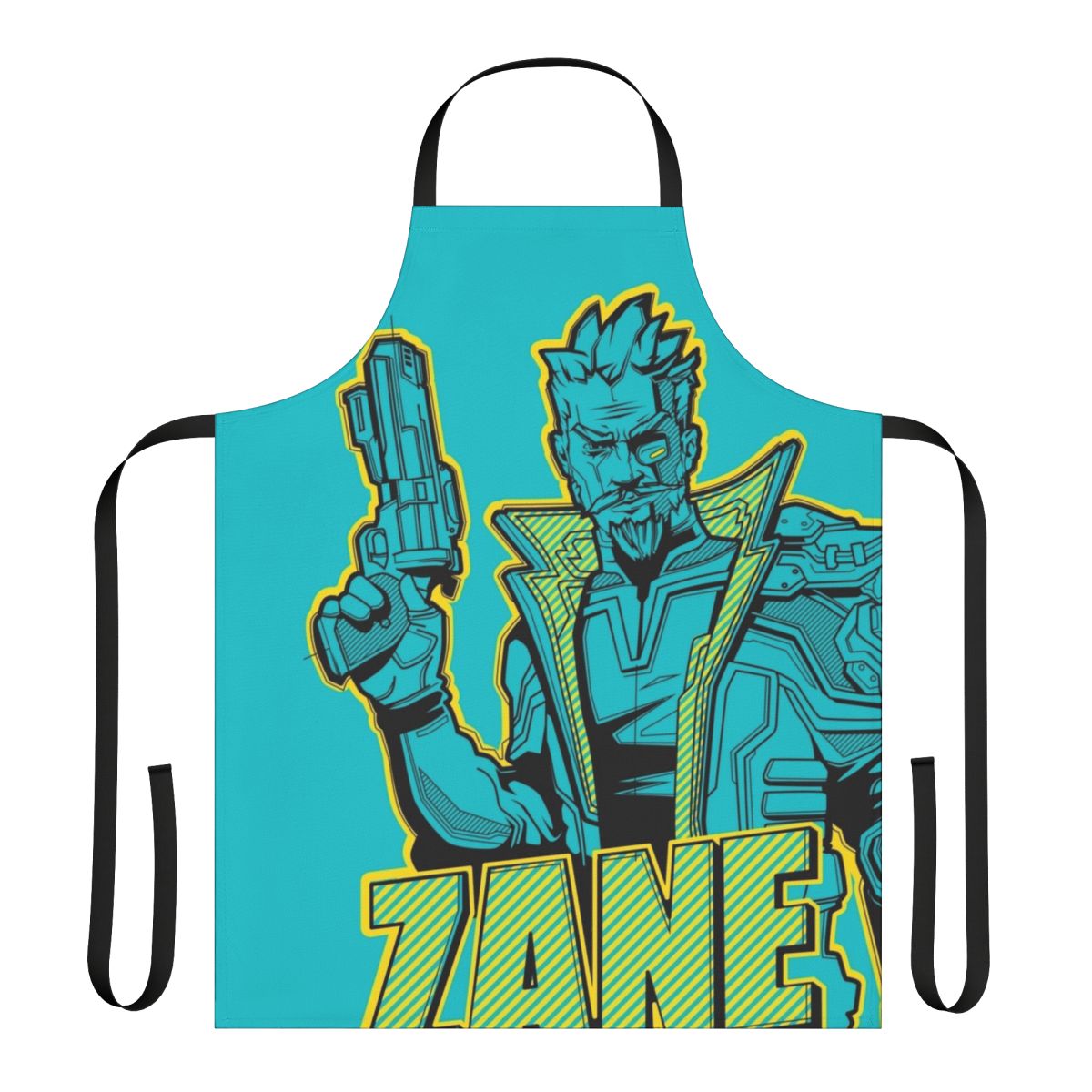 Borderlands 3 Zane Flynt themed custom apron with vector design