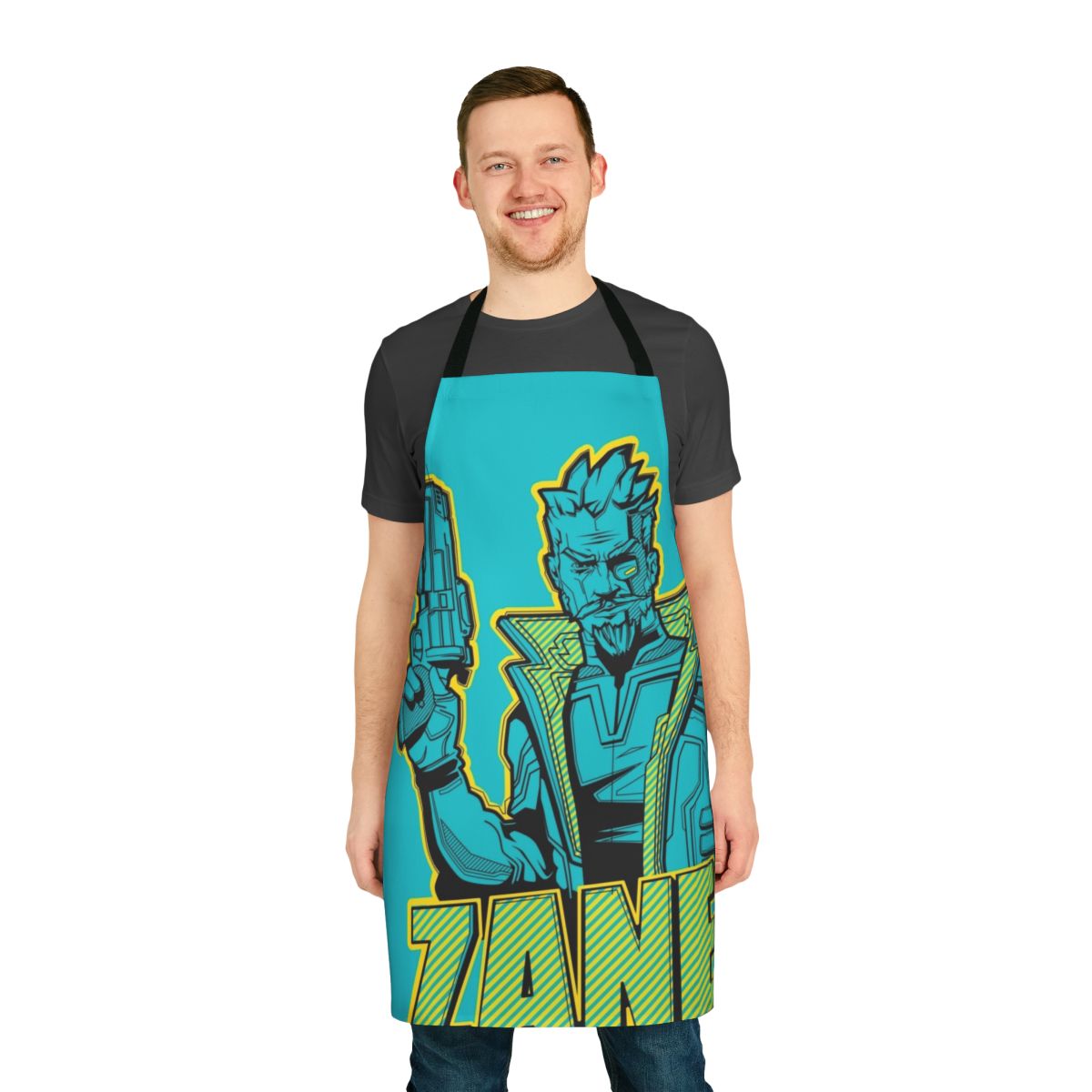 Borderlands 3 Zane Flynt themed custom apron with vector design