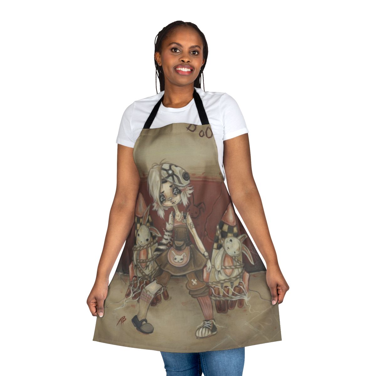 A custom apron featuring Tiny Tina from the Borderlands video game series.