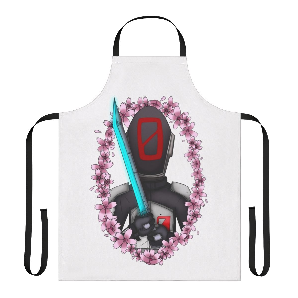 Borderlands-inspired Cherry Blossom Apron featuring the character Zer0
