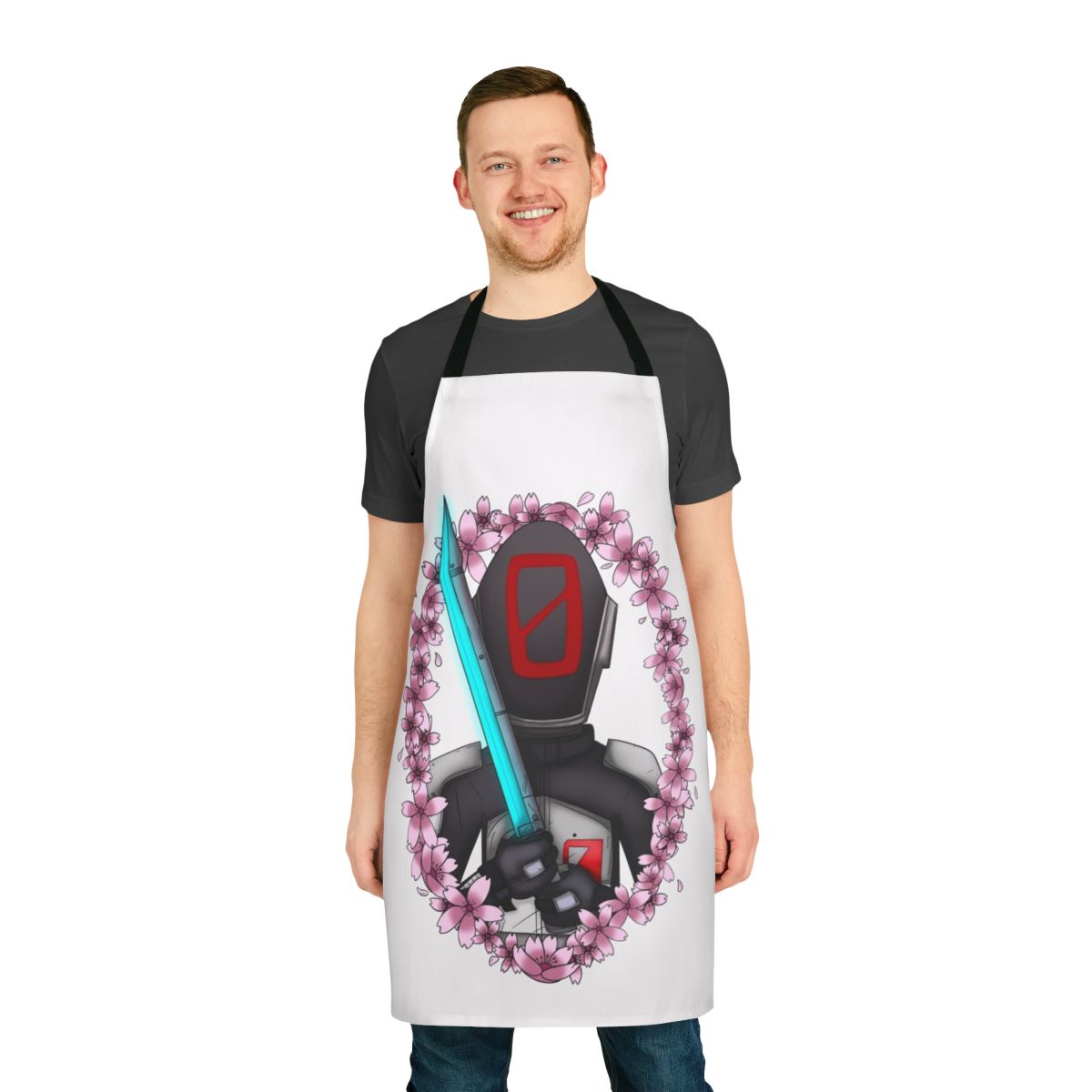 Borderlands-inspired Cherry Blossom Apron featuring the character Zer0