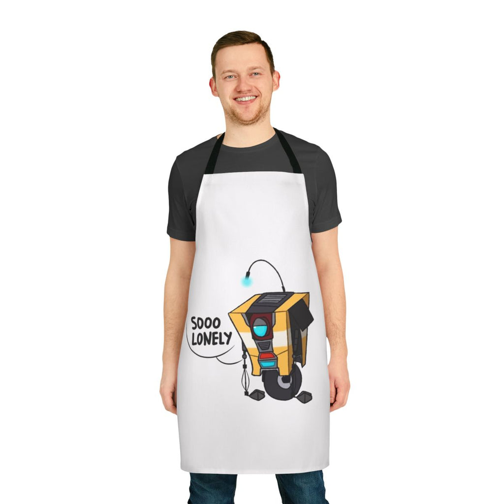 Apron featuring the iconic Claptrap character from the Borderlands video game franchise