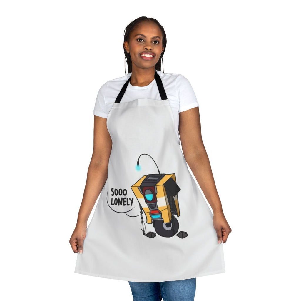 Apron featuring the iconic Claptrap character from the Borderlands video game franchise